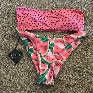 *NWT* watermelon tube top bikini set